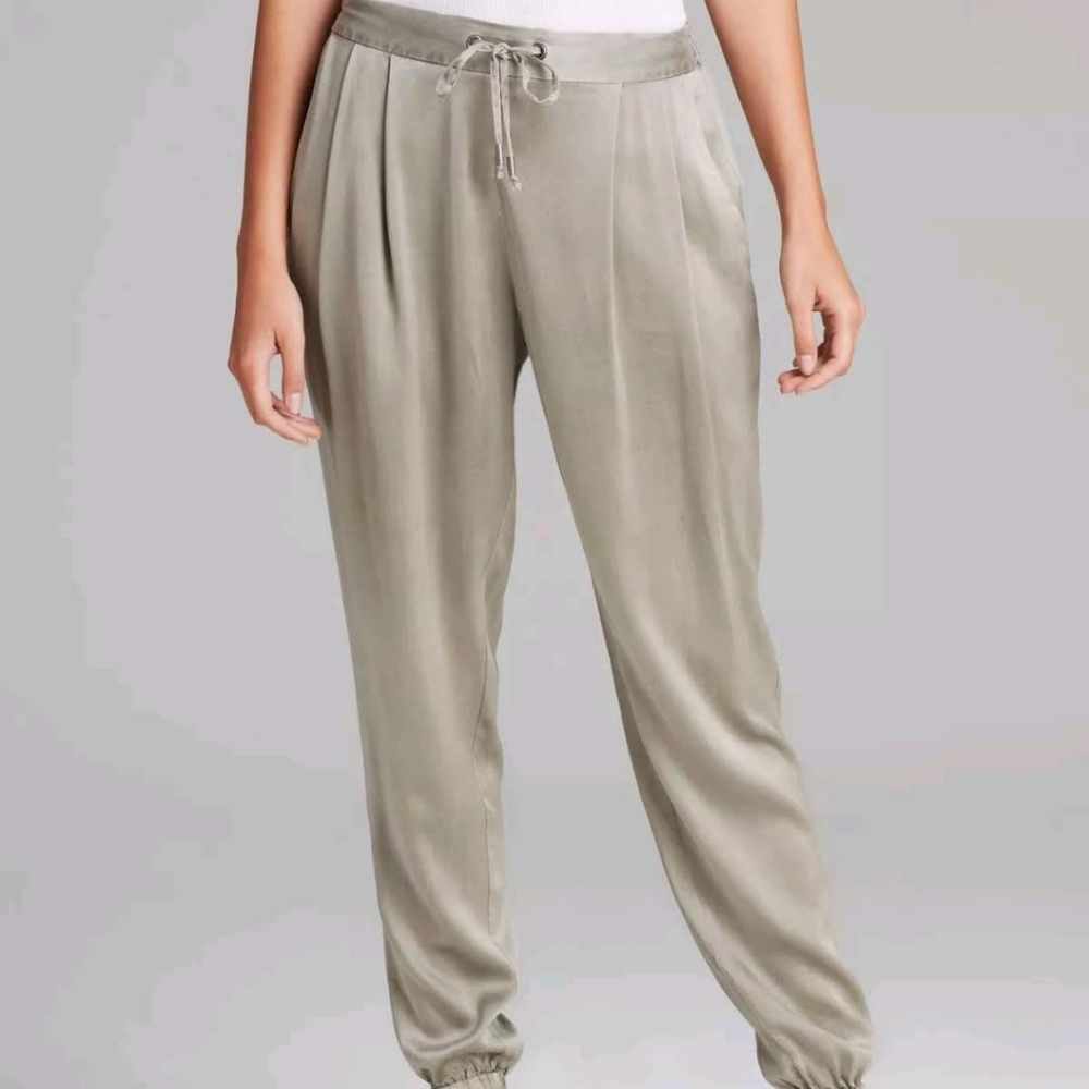 Eileen Fisher Silk Joggers Truffle Large